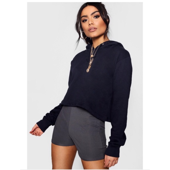 cropped hooded top